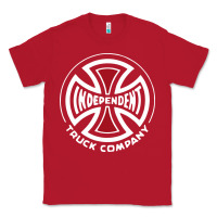 Red independent company cross skateboard Classic Tee - PixelWave