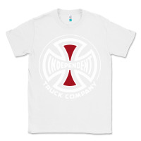 White independent company cross skateboard Classic Tee - PixelWave