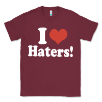 Burgundy i love haters Classic Tee - PixelWave