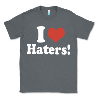 Charcoal Heather i love haters Classic Tee - PixelWave