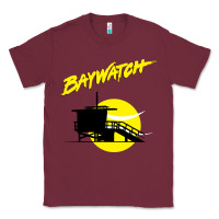 Burgundy baywatch lifeguard tower sunset   baywatch Classic Tee - PixelWave