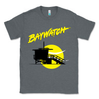 Charcoal Heather baywatch lifeguard tower sunset   baywatch Classic Tee - PixelWave