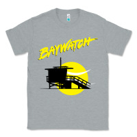 Heather Grey baywatch lifeguard tower sunset   baywatch Classic Tee - PixelWave
