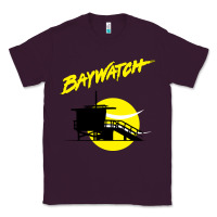 Plum baywatch lifeguard tower sunset   baywatch Classic Tee - PixelWave
