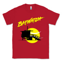 Red baywatch lifeguard tower sunset   baywatch Classic Tee - PixelWave