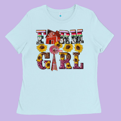 Western Farm Girl Ladies Tee Designed By Artiststas