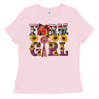 Bubblegum Pink western farm girl Ladies Tee - Artiststas