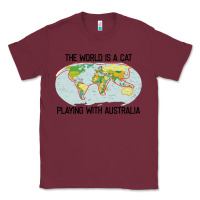 Burgundy the world is a cat playing with australia 2020 shirt Classic Tee - PixelWave