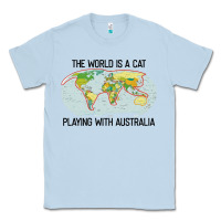 Dusty Blue the world is a cat playing with australia 2020 shirt Classic Tee - PixelWave