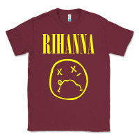 Burgundy Grunge Rihanna Classic Tee - PixelWave