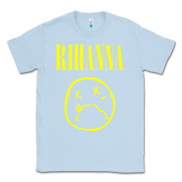 Dusty Blue Grunge Rihanna Classic Tee - PixelWave