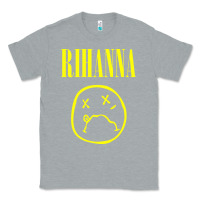 Heather Grey Grunge Rihanna Classic Tee - PixelWave