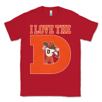 Red i love the d broncos football quote Classic Tee - PixelWave