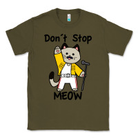 Army Green Don´t Stop Meow Classic Tee - PixelWave
