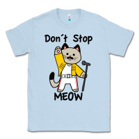 Dusty Blue Don´t Stop Meow Classic Tee - PixelWave