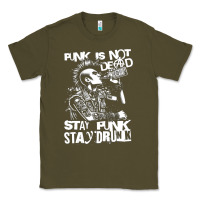 Army Green Stay Punk Stay Drunk Classic Tee - PixelWave