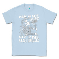 Dusty Blue Stay Punk Stay Drunk Classic Tee - PixelWave