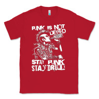 Red Stay Punk Stay Drunk Classic Tee - PixelWave