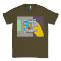 Army Green The Simpsons Old Man Yells At Cloud Newspaper V1 Classic Tee - PixelWave