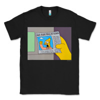 Black The Simpsons Old Man Yells At Cloud Newspaper V1 Classic Tee - PixelWave