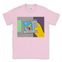 Bubblegum Pink The Simpsons Old Man Yells At Cloud Newspaper V1 Classic Tee - PixelWave