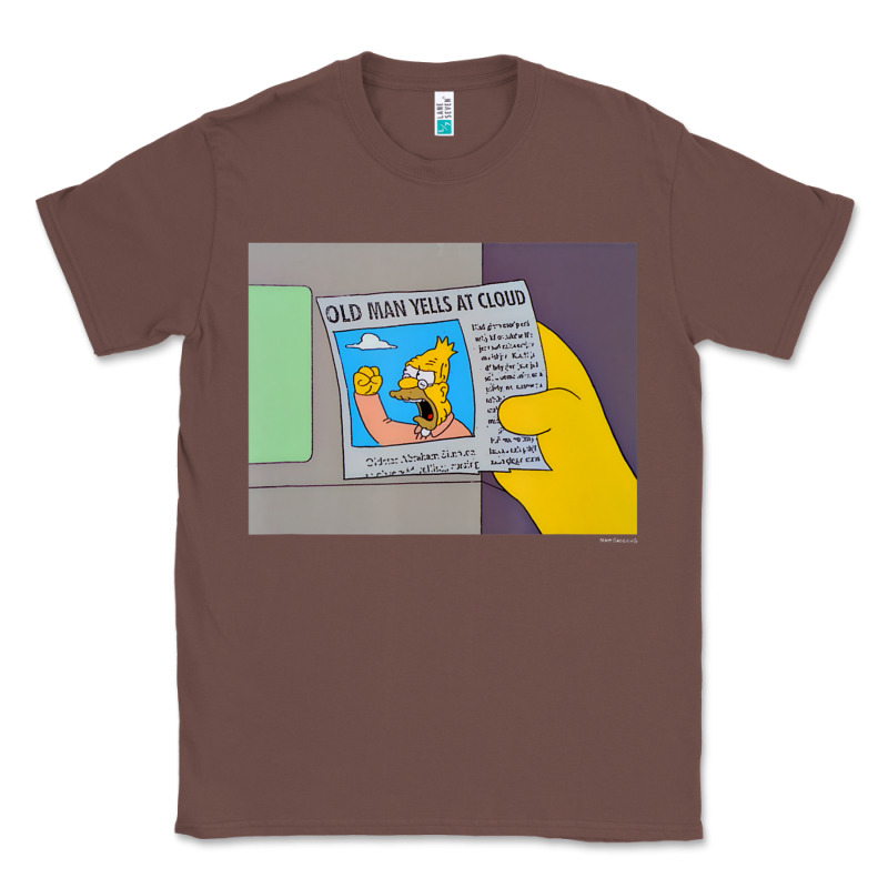 The Simpsons Old Man Yells At Cloud Newspaper V1 Classic Tee by PixelWave | Teevron