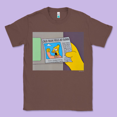 The Simpsons Old Man Yells At Cloud Newspaper V1 Classic Tee Designed By Pixelwave
