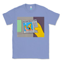 Colony Blue The Simpsons Old Man Yells At Cloud Newspaper V1 Classic Tee - PixelWave