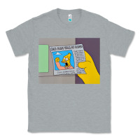 Heather Grey The Simpsons Old Man Yells At Cloud Newspaper V1 Classic Tee - PixelWave