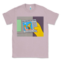 Lilac The Simpsons Old Man Yells At Cloud Newspaper V1 Classic Tee - PixelWave