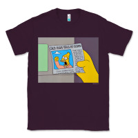 Plum The Simpsons Old Man Yells At Cloud Newspaper V1 Classic Tee - PixelWave