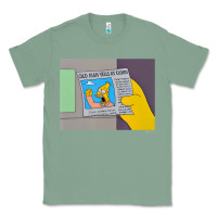 Sage The Simpsons Old Man Yells At Cloud Newspaper V1 Classic Tee - PixelWave