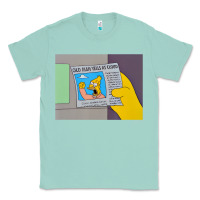 Seafoam The Simpsons Old Man Yells At Cloud Newspaper V1 Classic Tee - PixelWave