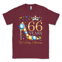 Burgundy 66th birthday 66 years of being awesome 66 years old woman Classic Tee - PixelWave