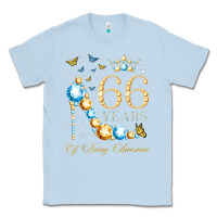 Dusty Blue 66th birthday 66 years of being awesome 66 years old woman Classic Tee - PixelWave