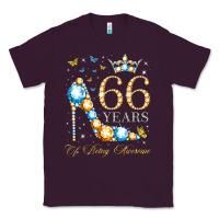 Plum 66th birthday 66 years of being awesome 66 years old woman Classic Tee - PixelWave