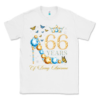 White 66th birthday 66 years of being awesome 66 years old woman Classic Tee - PixelWave
