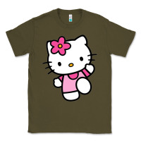 Army Green kitty Classic Tee - PixelWave