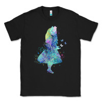 Black watercolor splatter alice in wonderland t shirt design Classic Tee - PixelWave