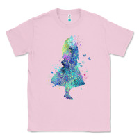 Bubblegum Pink watercolor splatter alice in wonderland t shirt design Classic Tee - PixelWave