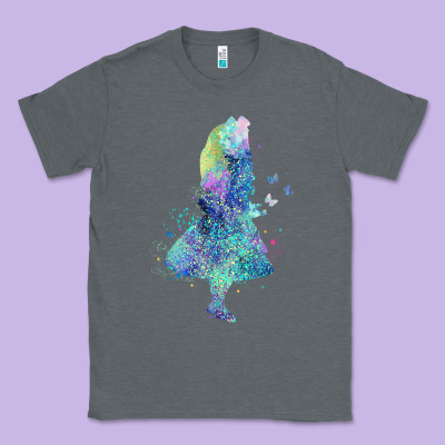 Watercolor Splatter Alice In Wonderland T Shirt Design Classic Tee Designed By Pixelwave