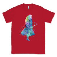 Red watercolor splatter alice in wonderland t shirt design Classic Tee - PixelWave