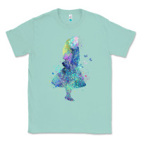 Seafoam watercolor splatter alice in wonderland t shirt design Classic Tee - PixelWave