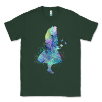 Sports Green watercolor splatter alice in wonderland t shirt design Classic Tee - PixelWave