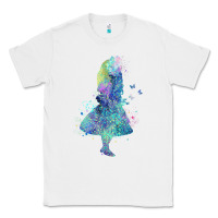 White watercolor splatter alice in wonderland t shirt design Classic Tee - PixelWave