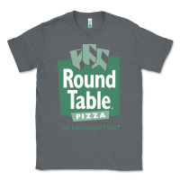Charcoal Heather round table pizza Classic Tee - PixelWave
