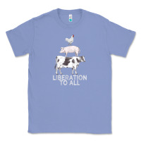 Colony Blue liberation to all vegan vegetarian food animal love Classic Tee - PixelWave