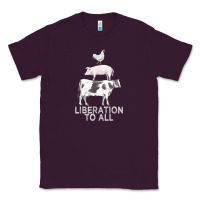 Plum liberation to all vegan vegetarian food animal love Classic Tee - PixelWave