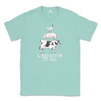 Seafoam liberation to all vegan vegetarian food animal love Classic Tee - PixelWave