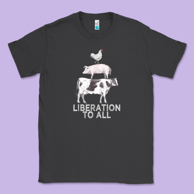 Liberation To All Vegan Vegetarian Food Animal Love Classic Tee Designed By Pixelwave